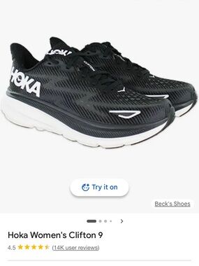NIB Hoka Women's Clifton 9 black/white